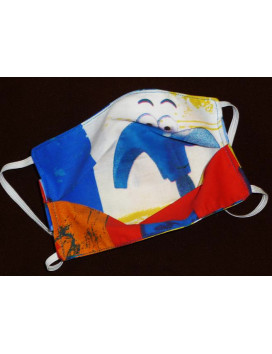 Masque en tissu lavable réversible enfant MANNY ET SES OUTILS