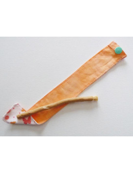 Brosse à dents naturelle Siwak et pochette en coton lavable - PAPILLONS