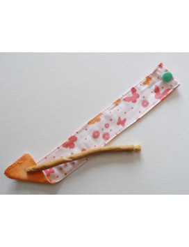 Brosse à dents naturelle Siwak et pochette en coton lavable - PAPILLONS