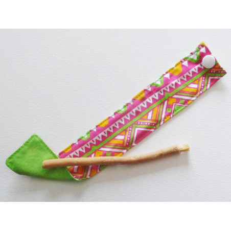 Brosse à dents naturelle Siwak et pochette en coton lavable - MEXICANA