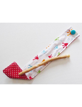 Brosse à dents naturelle Siwak et pochette en coton lavable - FROGGY