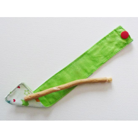 Brosse à dents naturelle Siwak et pochette en coton lavable - COURONNES