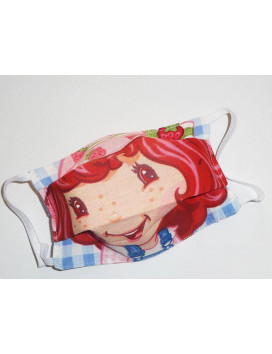 Masque en tissu lavable réversible enfant CHARLOTTE AUX FRAISES