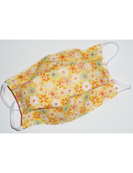 Masque en tissu lavable réversible YELLOW HIPPIE CHIC