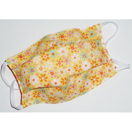 Masque en tissu lavable réversible YELLOW HIPPIE CHIC