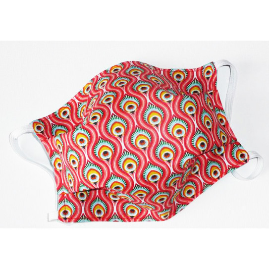 RUBY PEACOCK reversible washable fabric mask