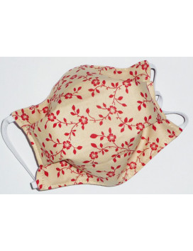 TOILE DE JOUY - PISA RED reversible washable fabric mask