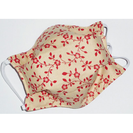 TOILE DE JOUY - PISA RED reversible washable fabric mask