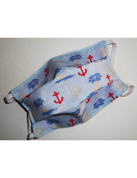 Máscara de tela lavable reversible para niños ANCLA DE MAR