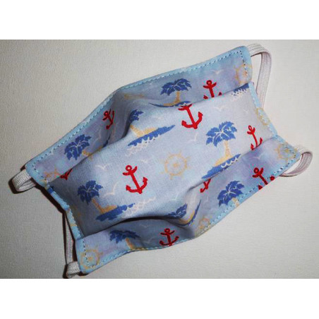 Máscara de tela lavable reversible para niños ANCLA DE MAR