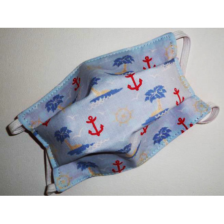 SEA ANCHOR children's reversible washable fabric mask