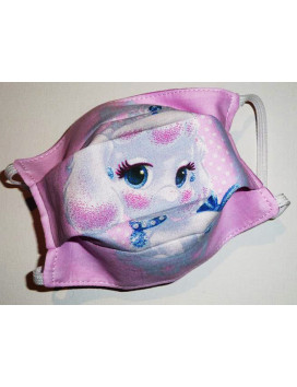 Lot 3 masques en tissu lavables réversibles enfant CENDRILLON (PRINCESSES)