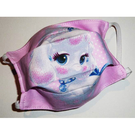 Lot 3 masques en tissu lavables réversibles enfant CENDRILLON (PRINCESSES)