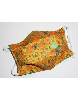 VAN GOGH SONNENBLUMENFELDER reversible waschbare Stoffmaske