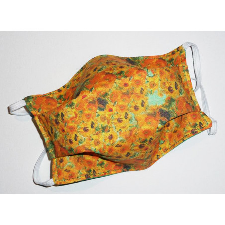 VAN GOGH SONNENBLUMENFELDER reversible waschbare Stoffmaske