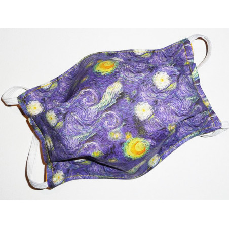 Maschera reversibile lavabile in tessuto LA NOTTE STELLATA DI VAN GOGH