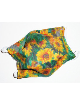 MONET'S SUNFLOWERS reversible washable fabric mask