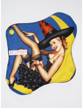 Serviette hygiénique lavable PIN-UP SORCIERE (M)