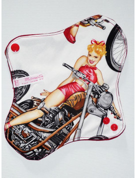 Serviette hygiénique lavable PIN-UP BIKER (M)