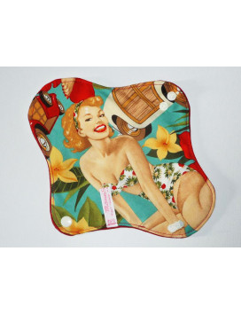 Serviette hygiénique lavable PIN-UP HAWAIENNE (M)