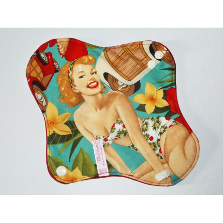 Serviette hygiénique lavable PIN-UP HAWAIENNE (M)