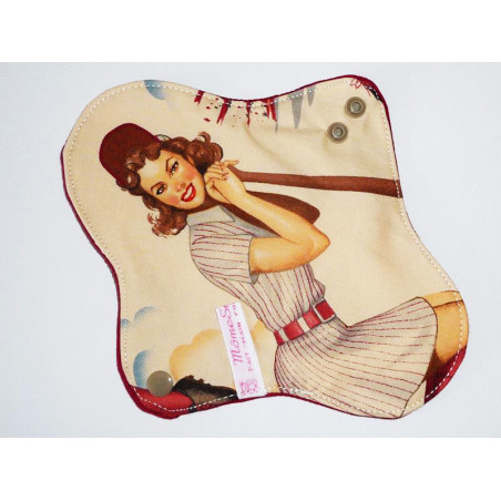 Serviette hygiénique lavable PIN-UP BASE BALL (S)