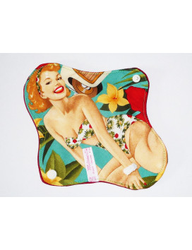 Serviette hygiénique lavable PIN-UP HAWAIENNE (S)