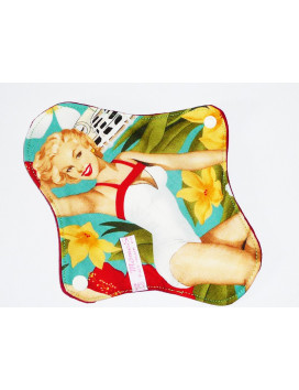 Serviette hygiénique lavable PIN-UP HAWAIENNE (S)