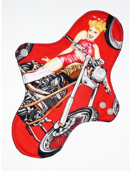 PIN-UP BIKER waschbare Damenbinde (L)