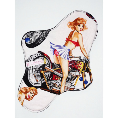 MOTOCICLISTA PIN-UP lavabili tovaglioli sanitari (XL/ NOTTE)