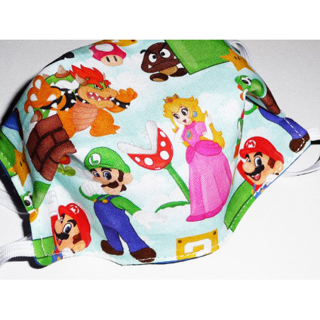 Masque en tissu lavable réversible enfant SUPER MARIO