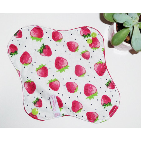 Serviette hygiénique lavable FRAISES (M)