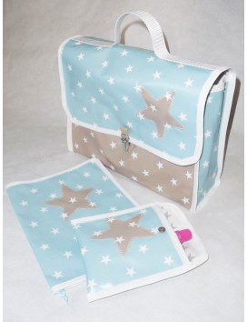 Cartable maternelle et ses accessoires BLUE WHITE