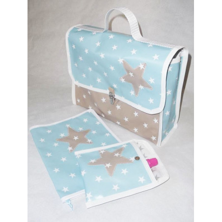 Cartable maternelle et ses accessoires BLUE WHITE