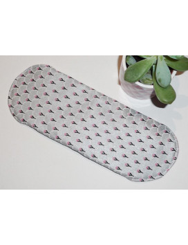 Serviette hygiénique lavable EVENTAILS ARGENT (M)