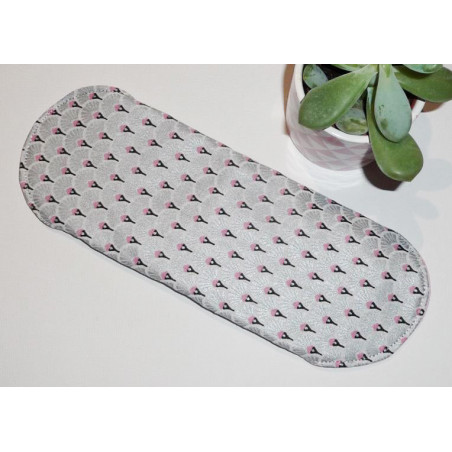 Serviette hygiénique lavable EVENTAILS ARGENT (M)