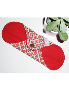 Serviette hygiénique lavable EVENTAILS ROUGES (S)