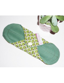 Serviette hygiénique lavable EVENTAILS VERTS (S)