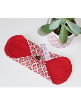 Protège-slip lavable EVENTAILS ROUGES (16 cm)