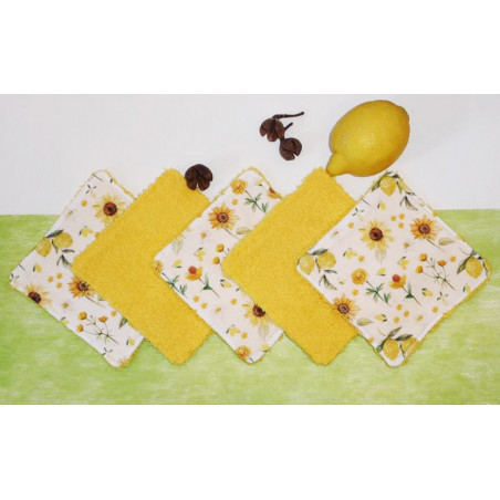 Grandes lingettes lavables (lot de 5) YELLOW LIFE