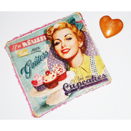 Washable washcloth zero waste RETRO VINTAGE