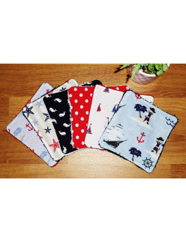 Grandes lingettes lavables (lot de 7) PIRATES