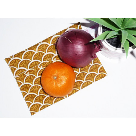 Pochette imperméable lavable et réutilisable ECAILLES CURRY