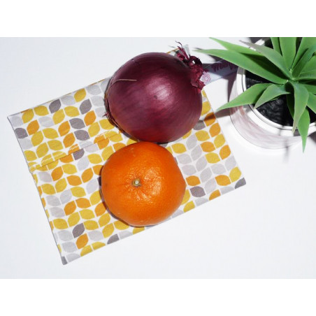 Pochette imperméable lavable et réutilisable ORANGE RETRO