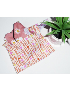 Pochette imperméable lavable et réutilisable CUBE RETRO