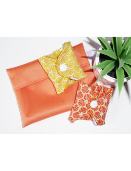 Pochette imperméable lavable et réutilisable ORANGE