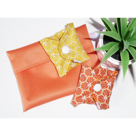 Pochette imperméable lavable et réutilisable ORANGE