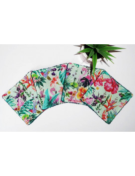 Grandes lingettes lavables (lot de 4) JUNGLE TROPICALE