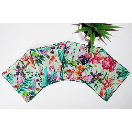 Grandes lingettes lavables (lot de 4) JUNGLE TROPICALE