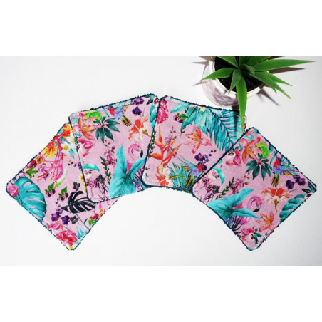 Grandes lingettes lavables (lot de 4) JUNGLE TROPICALE